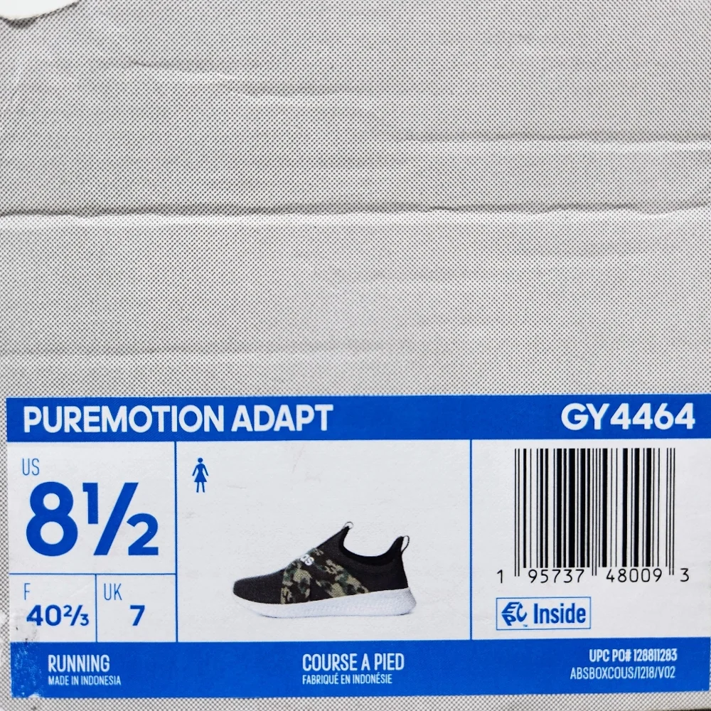 Camo Adidas Puremotion Adapt GY4464 Running Shoes, Sneakers, New Black, Size 8.5 - Picture 9 of 9